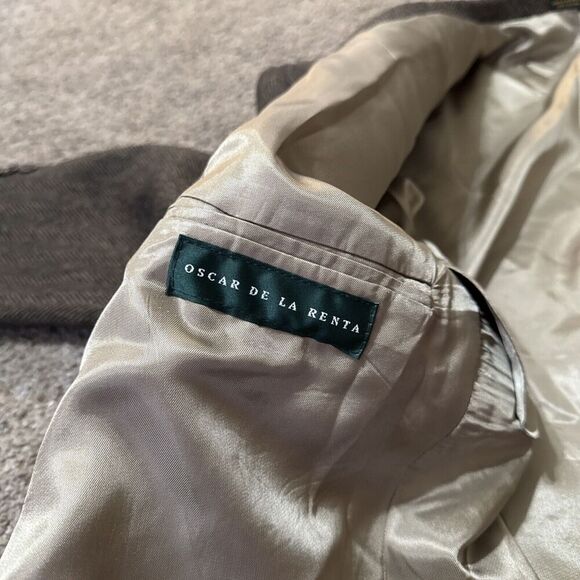 Oscar de la Renta Men's Brown Sport Coat 46R Blazer Jacket Merino Wool Lambswool - Picture 7 of 15